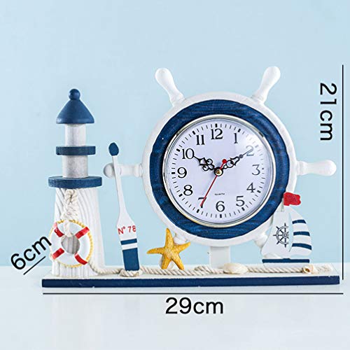 Fomiyes Ocean Style Ornaments Ship Anchor Desk Clock Nautical Lighthouse Desktop Clock Bedside Clock Beach Sea Theme Home Decor For Home Livingroom Bedroom Lighthouse Clock #TOP4