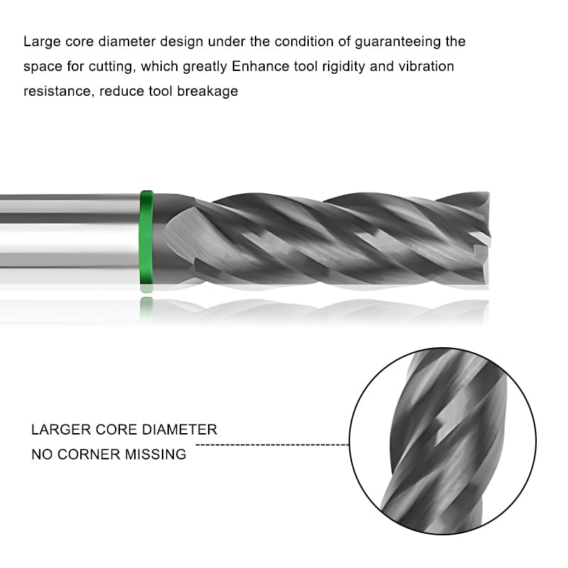 Image of Carbide Square EndMill HRC50 Double Edge 4 Flute AlTiN Coating Tungsten Steel Color-Ring Milling Cutter for Metal Steel