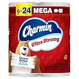 Charmin Ultra Strong Toilet Paper, 6 Mega = 24 Regular Rolls, 2-Ply, White
