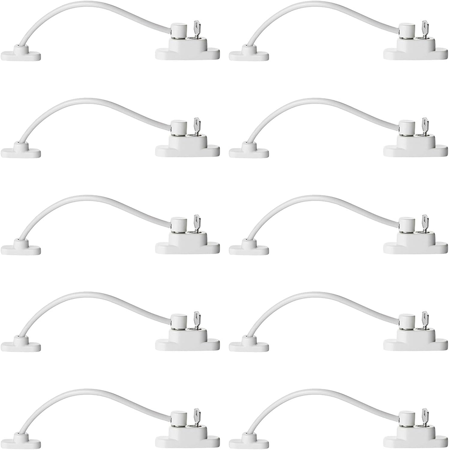 shaojian 10 Pack Window Restrictor Lockable Window Safety Locks with Keys for UPVC Windows, Baby Kids Security Doors Windows Opening Wire Cable Limiter for Home School Office (10)