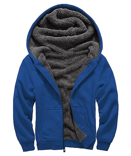 Image of GEEK LIGHTING Boys Sherpa Lined Hoodie Kids Fleece Sweatshirt Full Zip Hooded Jacket