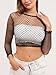 PAPAJIANG Womens Lingerie Fishnet Tops Mesh Baby Dolls Mini Chemise Nightwear One Size Black
