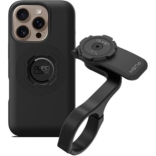 Quad Lock Out Front PRO Handlebar Bike Phone Mount (V2) with MAG Phone Case for iPhone 16 Pro