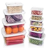 Teskyer Vorratsdosen mit Deckel, 20 Stück (10 Behälter + 10 Deckel) Kunststoff Aufbewahrungsbox Küche, BPA-Frei, Spülmaschinenfest, Mikrowellen & Gefrierschrankgeeignet, Verschiedene Größen