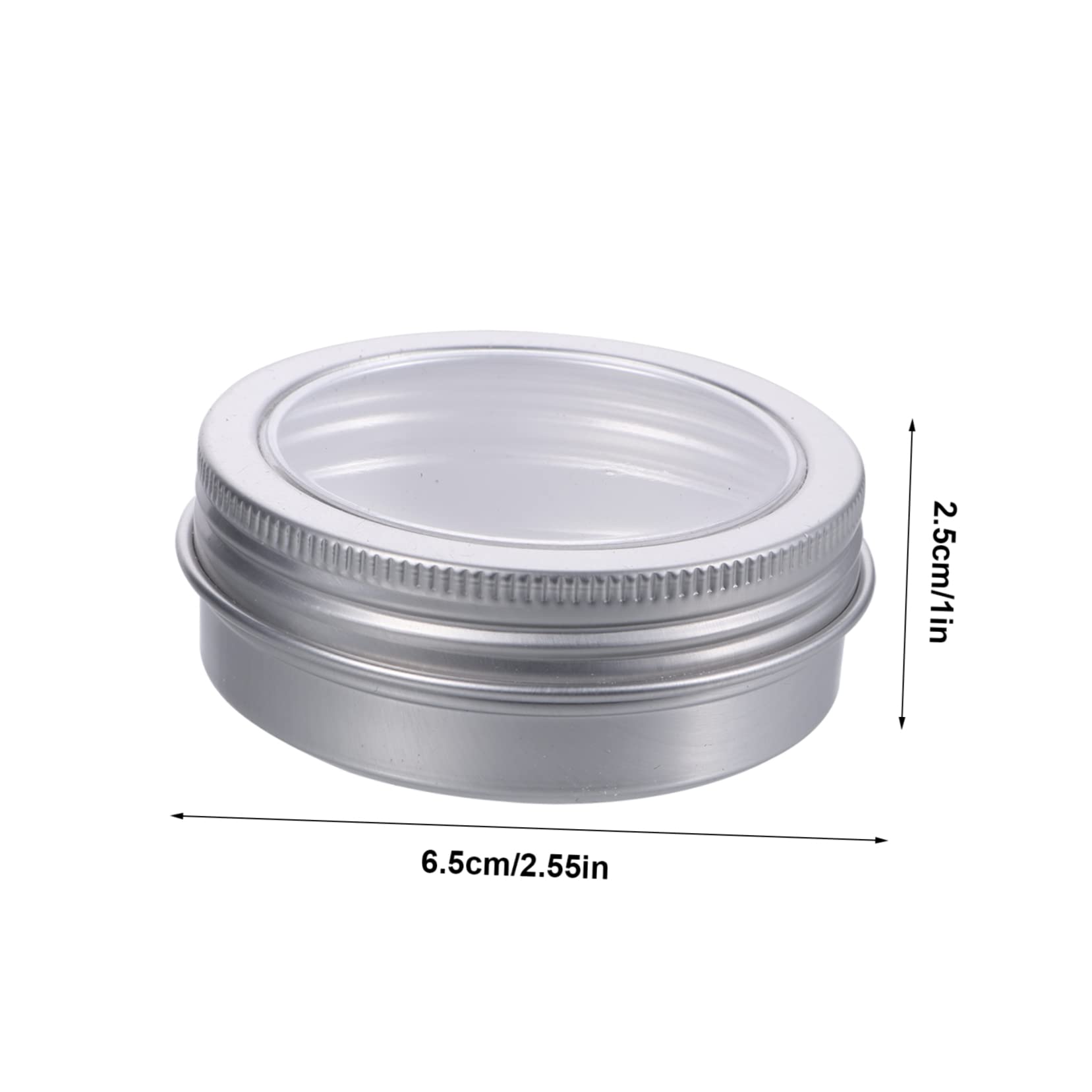 Hohopeti 12pcs 60ml Aluminum Tin Jars Reusable Storage Cans Window for DIY Candles More