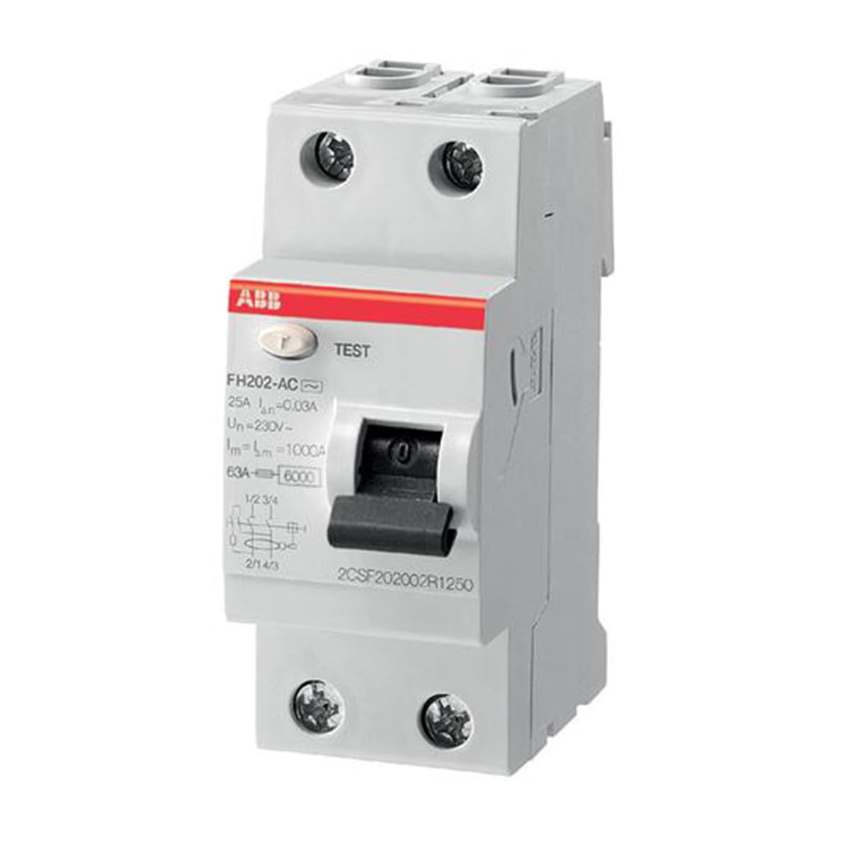 Interrupteur Différentiel ABB 63A 30mA Type AC - 2 Modules - Protection Fuite Courant - IP20