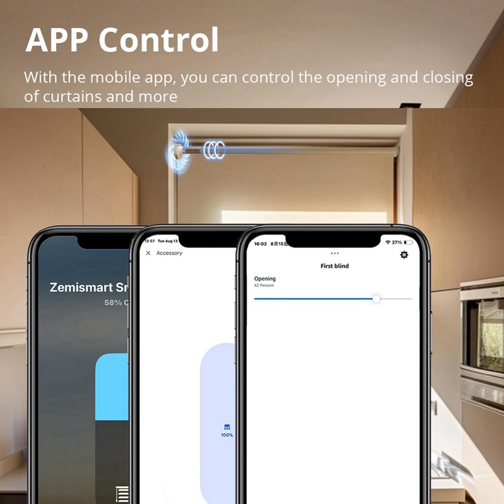 Motore per Tende A Rullo Smart WiFi con Attacco per Tubi da 17mm/20mm/25mm/28mm, Spina EU e R1