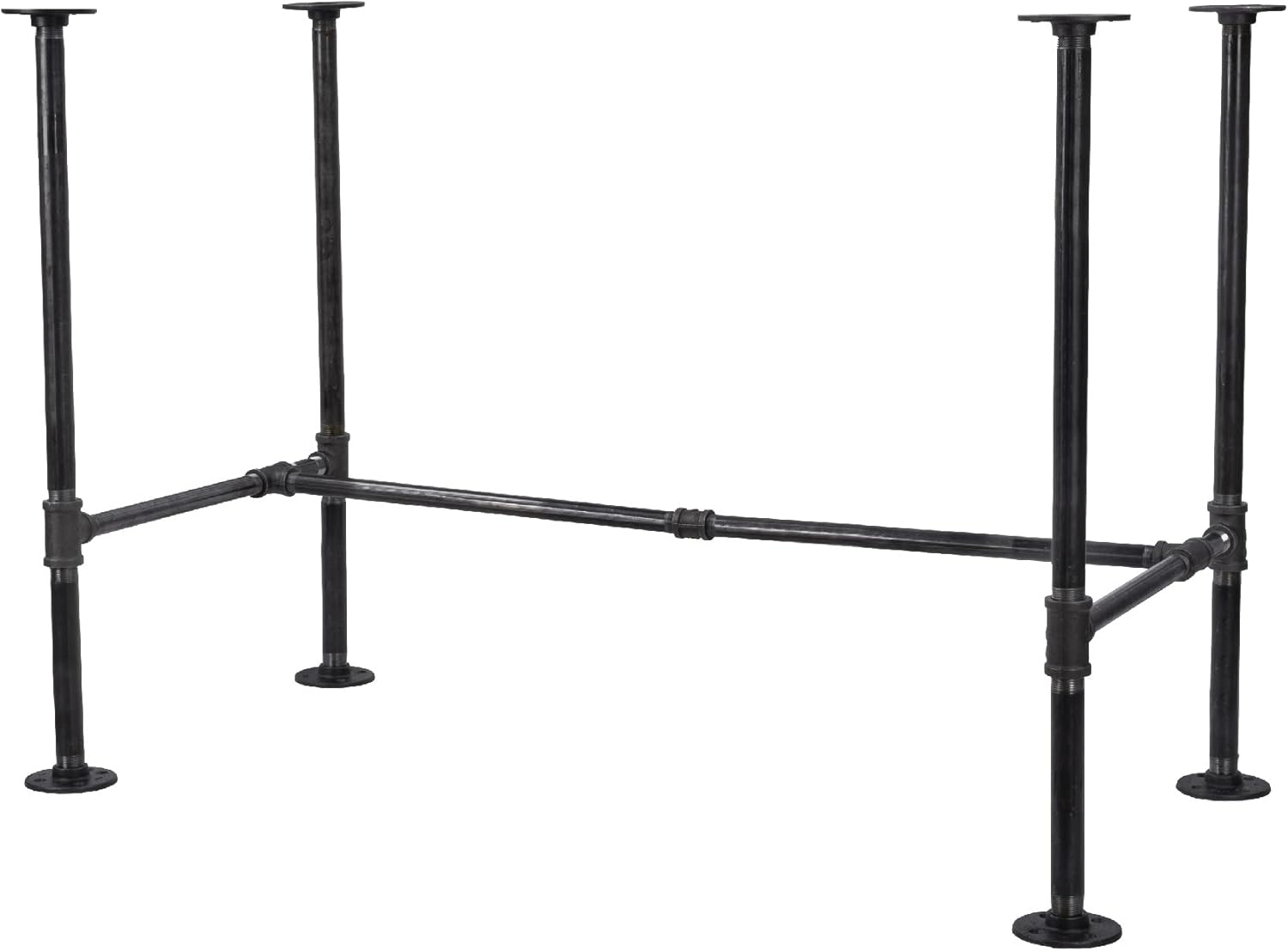 PIPE DECOR 42 in. x 30 in. Prefinished Matte Black H Pipe Desk Legs, Industrial Black Iron Fittings and Authentic Steel Plumbing Pipe, DIY Office Desk Leg Kit with Hardware