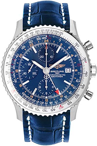 Reloj de pulsera para hombre con esfera azul Breitling Navitimer World A2432212/C651-746P