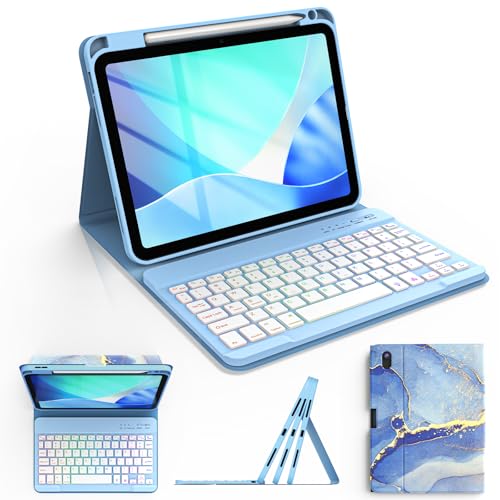 Funda con teclado para iPad 11ª generación 2025 teclado bluetooth desmontable español RGB