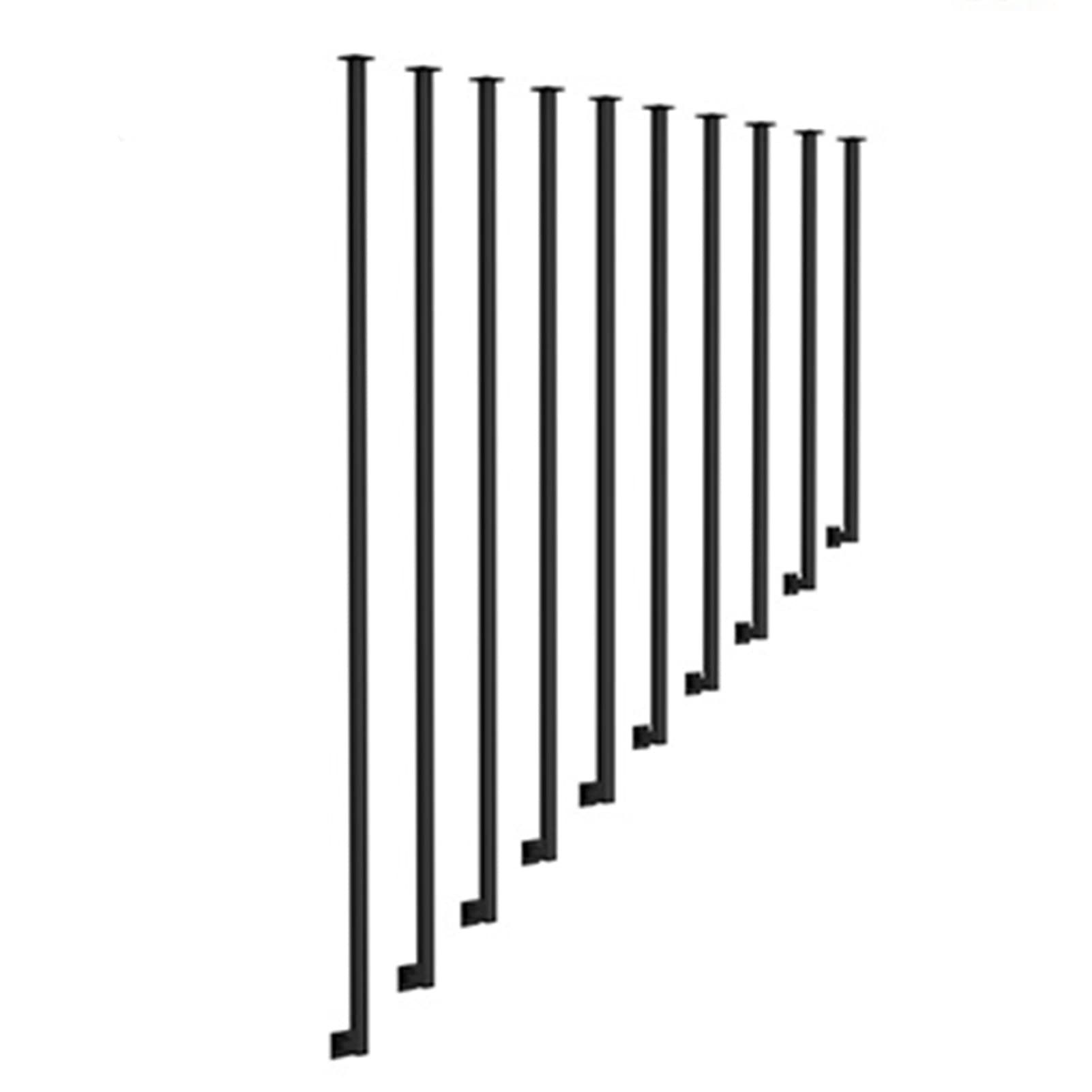 L-Shaped Stair Wall Handrail Safety Non-Slip Guardrails, Wrought Iron Galvanized Pipe Railing Corridor Attic Step Fence, with a Full Set of Accessories - Square Tube (Size : 2.8 FT)