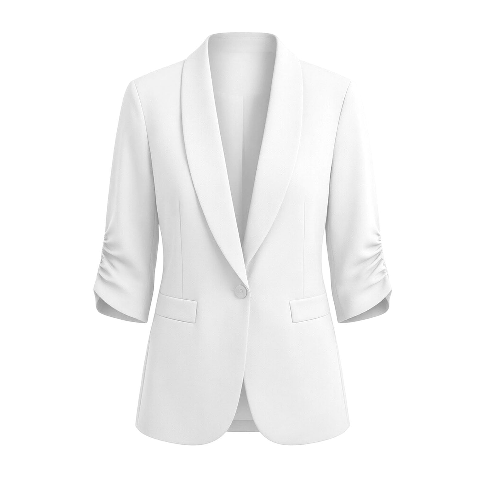 Blazer Damen Elegant Longblazer 3/4 Arm Blazer Sportlich Anzugjacke Arbeit Büro Anzugjacke Business Sommerblazer Leicht Damenblazer Freizeit Jacke Sommer Damen-Blazer Mantel Geschäft Offene Jacket