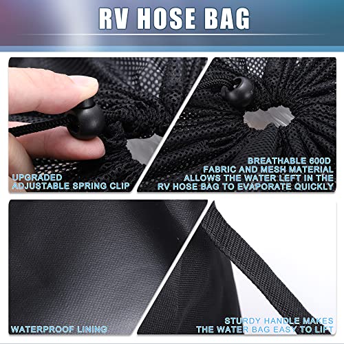 Image of RV Sewer Hose Storage Bag Waterproof RV Hose Storage Bag Organizer RV Accessories Bag Camper for Utility Bag Black