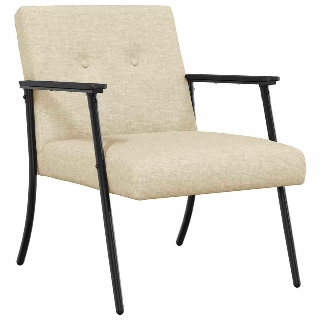 Fauteuil ergonomique crème 59x75x78 cm en tissu et acier pour salon
