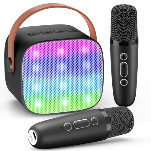 【Leggero e Portatile】Questo set karaoke pesa solo 540 grammi. Lo stereo è dotato anche di una maniglia in pelle per poterlo portare con sé ovunque. È ideale per le gite in famiglia, gli eventi all'aperto e qualsiasi luogo di festa. Ogni luogo può essere il vostro palcoscenico!