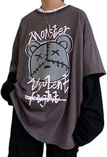 Alt Clothing Aesthetic Goth Shirts Anime Print Harajuku Fashion Emo Casual Tops Punk Dark Grunge Streetwear