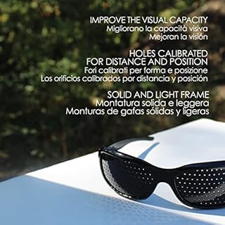 NATURALIGHT Lunettes à sténopé Ametista - Méthode de Bates - Gymnastique Oculaire pour Entraîner la Vue