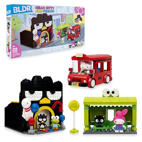 BLDR Hello Kitty and Friends Badtz-Marus Bowling Alley Building Set - Hello Kitty Keroppi Badtz-Maru My Melody & Chococat Minifigures - 8+ 0132