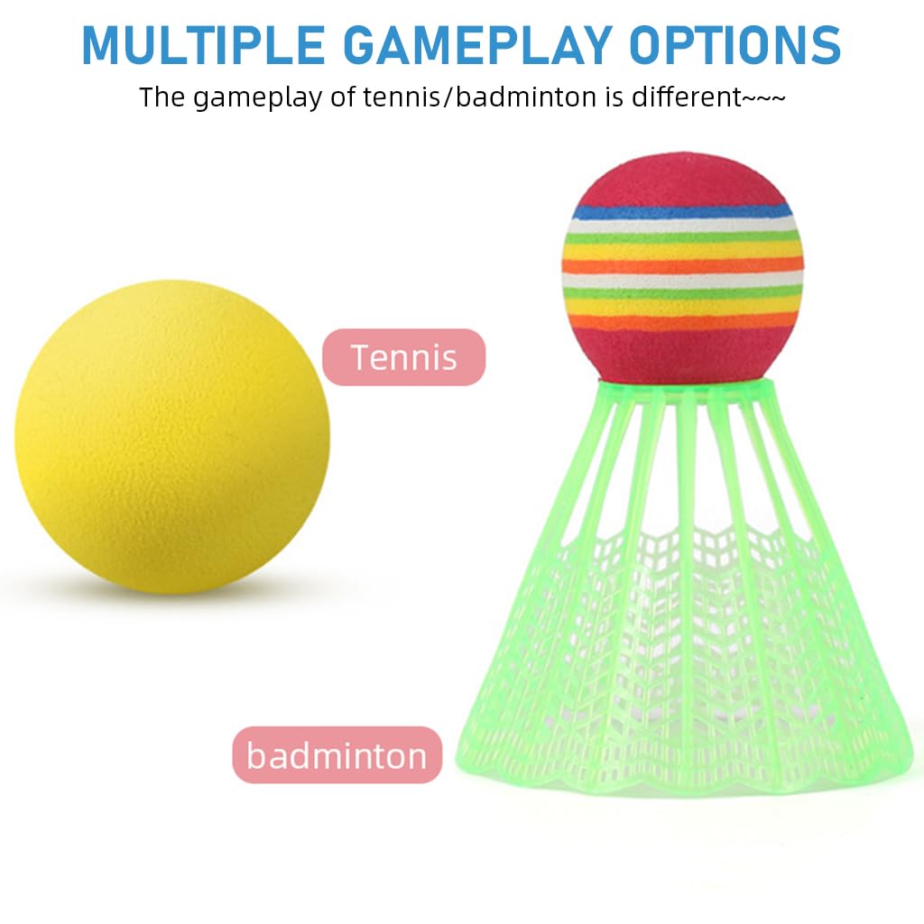 PROBEROS Kids Racket Set, 9 Inch, 2 Tennis, 2 Badminton Balls 3