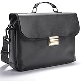 Vailoin Fireproof Messenger Bag for Men, Metal Lock Laptop Briefcase with Adjustable Shoulder Strap, Water Resistant Satchel Shoulder Bag Crossbody for Office Business Travel College, Black