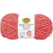 Lion Brand Yarn Baby Soft Boucle Yarn, Coral