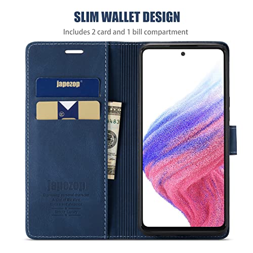 Samsung Galaxy A53 5G Case,Samsung Galaxy A53 5G Wallet Case with Card Holder [RFID Blocking] Kickstand Magnetic,Leather Flip Case for Samsung Galaxy A53 5G 6.5 Inch (Blue)