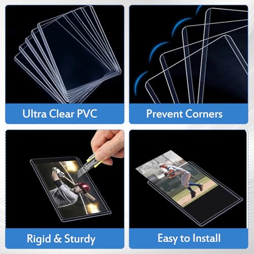 Image of TecoKart Compatible with Trading Card Sleeves | Replacement for 30pcs 3 inchx4 inch PVC Clear Top Loaders, Premium Protection Anti-Scratch for MTG, Baseball, K-pop & Social Security Cards