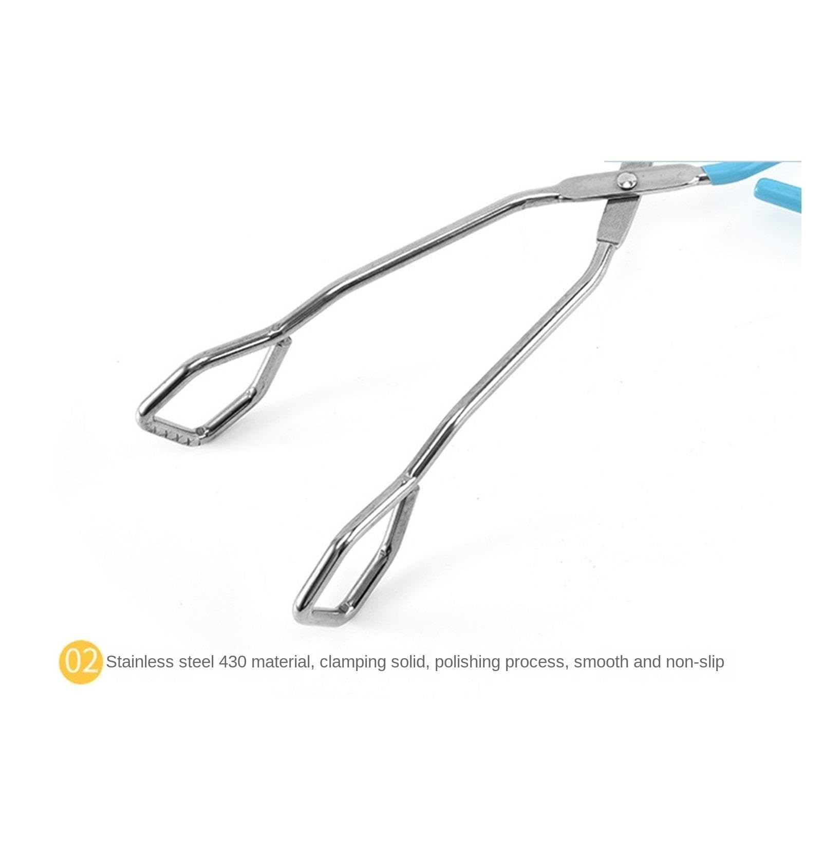 Pinza Barbecue Clip for Barbecue in Acciaio Inossidabile con Manico Antiscottatura for Bistecca, Pane al Vapore Cucina(Blue,28cm)