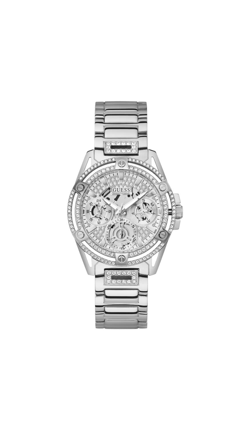 GUESS Ladies 40mm Watch - Silver Tone Bracelet Silver Tone Case Silver Dial