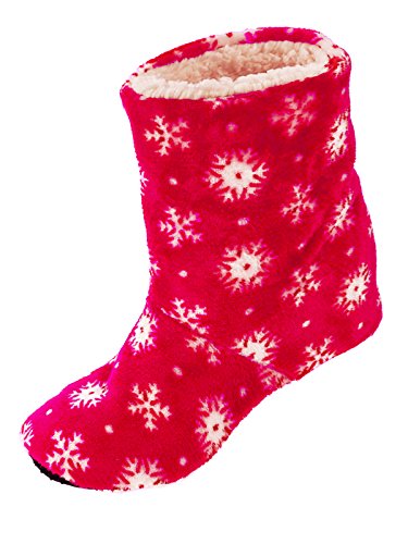 Ferocity Femmes Pantoufles Femmes Chaussons avec Doublure en Polaire Douce - antidérapantes Pink 38-41 [068]