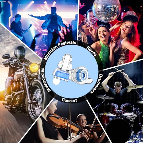 Image of YomauiYee High Fidelity Concert Earplugs for Concerts Musicians, Music Festivals, Earplugs for Noise Reduction, 24db 2 Pairs