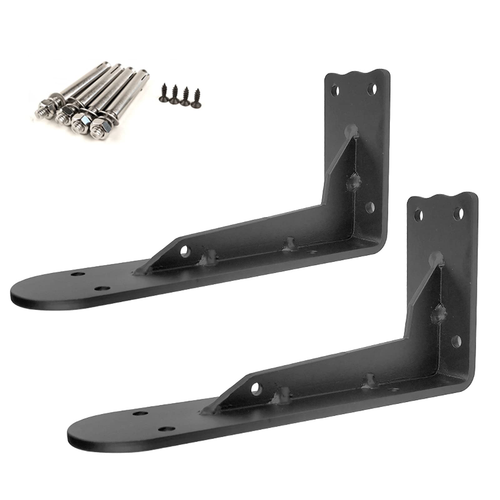 LIGUOYI 2Pcs Regalwinkel Schwerlast, Metall Regal Unterstützung, Wandkonsole, Wandmontage, Bodenträger Wandregal Mit Schrauben, Regalträger Winkel-Konsole, Regal-Konsole