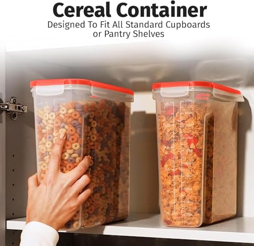 Image of Shazo 2 Pack (6.3L / 213OZ) EXTRA Large Airtight Food Storage Cereal Containers for Bulk Food Storage BPA-Free Plastic Container, Pantry Organization and Canister for Rice, Pasta, Sugar & Flour