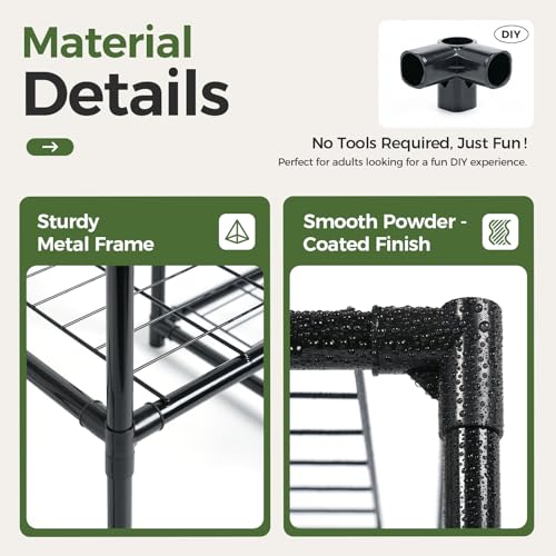 Image of Bamworld Corner Plant Stand Indoor Metal Plant Shelf 5-Tier 11 Potted Flower Shelves Garden Black Plant Holder Rack for Garden Living Room Patio Morden Home Decor Gardening Gifts