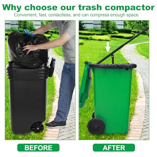 Heavy-Duty Trash Compactor Tool, Suitable for 240-660L Bins, Durable Waste Compression Tool with Comfortable Handle, Space-Saving Trash Can Press
