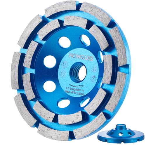 4 1/2 Inch Concrete Grinding Wheel,5/8"-11 Arbor Diamond Cup Grinding Wheel Double Row for Granite Marble Concrete Masonry Stone