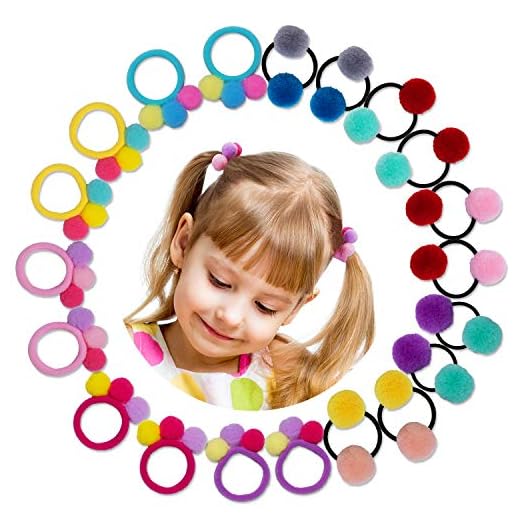 HBselect 20 pcs Gomas Pelo Niña Bebe Colores 10 Pares Gomas Elasticas Pequeñas De Bola Pequeña Patrón Goma Pelo Bebe Niña Para El Cabello