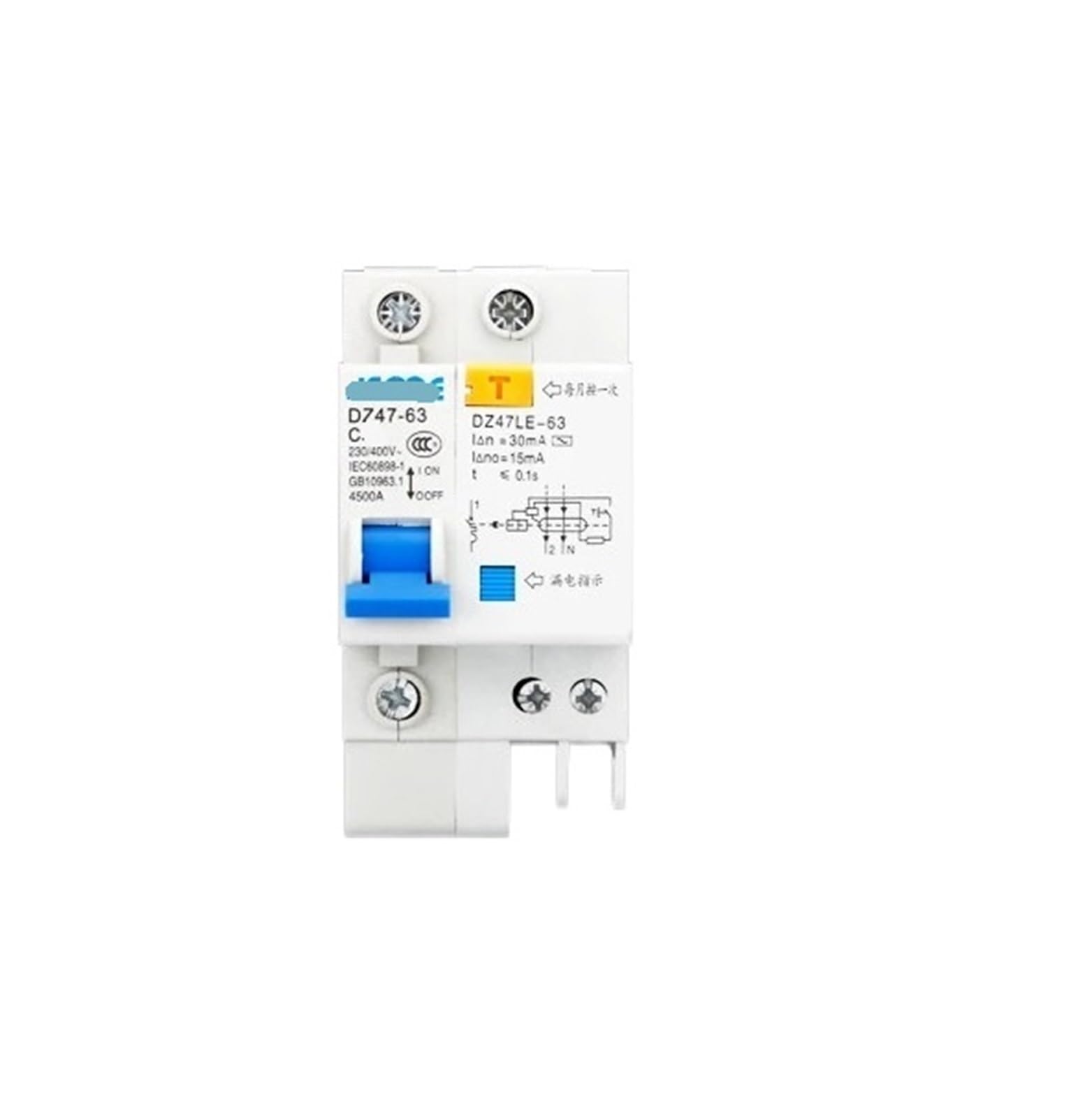 Disjoncteur de protection contre les fuites DZ47LE-63 1P+N 32A interrupteur air