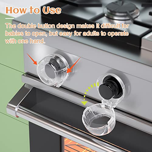 Safelon (5+1) Pcs Baby Safety Stove Gas Knob Covers & Childproof Oven Lock, Kitchen Safety Stove Locks For Babies & Toddlers (White) #TOP3