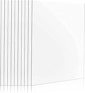 Fachoige Acrylic Plexiglass Sheet 4x6 Inches (10.16cm*15.24cm)(10 Pieces), Clear Cast Acrylic Plexiglass Sheets 0.04” Thick (1mm), Easy to Cut Plastic Plexi Glass with Protective Paper, Signs, DIY Display Projects, Crafts, Shelves (Transparent 10 PCS 4*6*0.04)