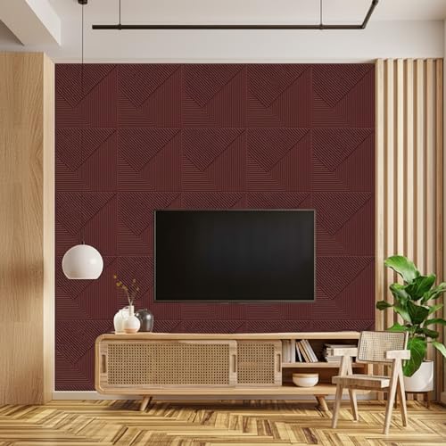 Image of Kayra Decor Kayra Decor 3D Wall Panel - USA Certified SGS Approved PVC Fluted Design, Ruby Rose Color 19.7 inch x 19.7 inch (Pack of 18) - Covers 48.51 Sq. Ft.