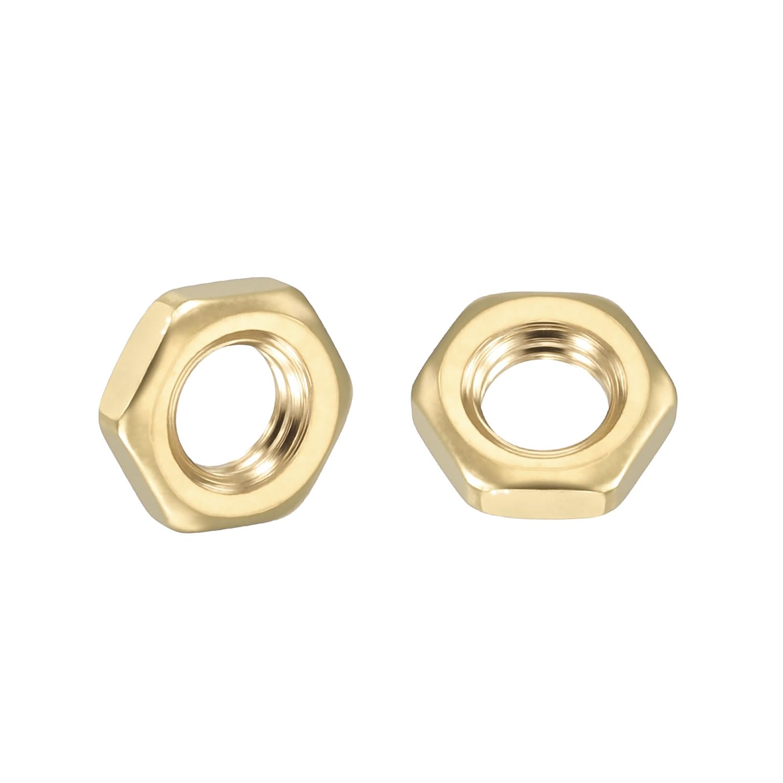 Kozelo 50pcs Hex Nuts - [M6-1] Brass Hardware Nuts for Mechanical Repair & Assembly, Electrical Fastening, Standard Metric Coarse Thread Nut, Yellow — image 1