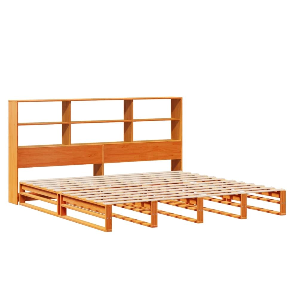 lite drewno sosnowe z regałem zagłówek 180x200 cm biały