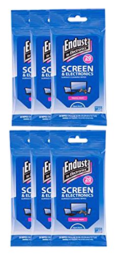 Endust screen wipes 20ct. Soft Pack Screen Wipes (6 Pack) (14705P6)
