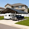 FILLOSLOV 20x20FT Metal Carport with Vertical Roof. All-Weather Galvanized Steel Frame. Heavy Duty Carport with Reinforced Base & Portable Outdoor Shelter Canopy for Cars, Trucks & RVs