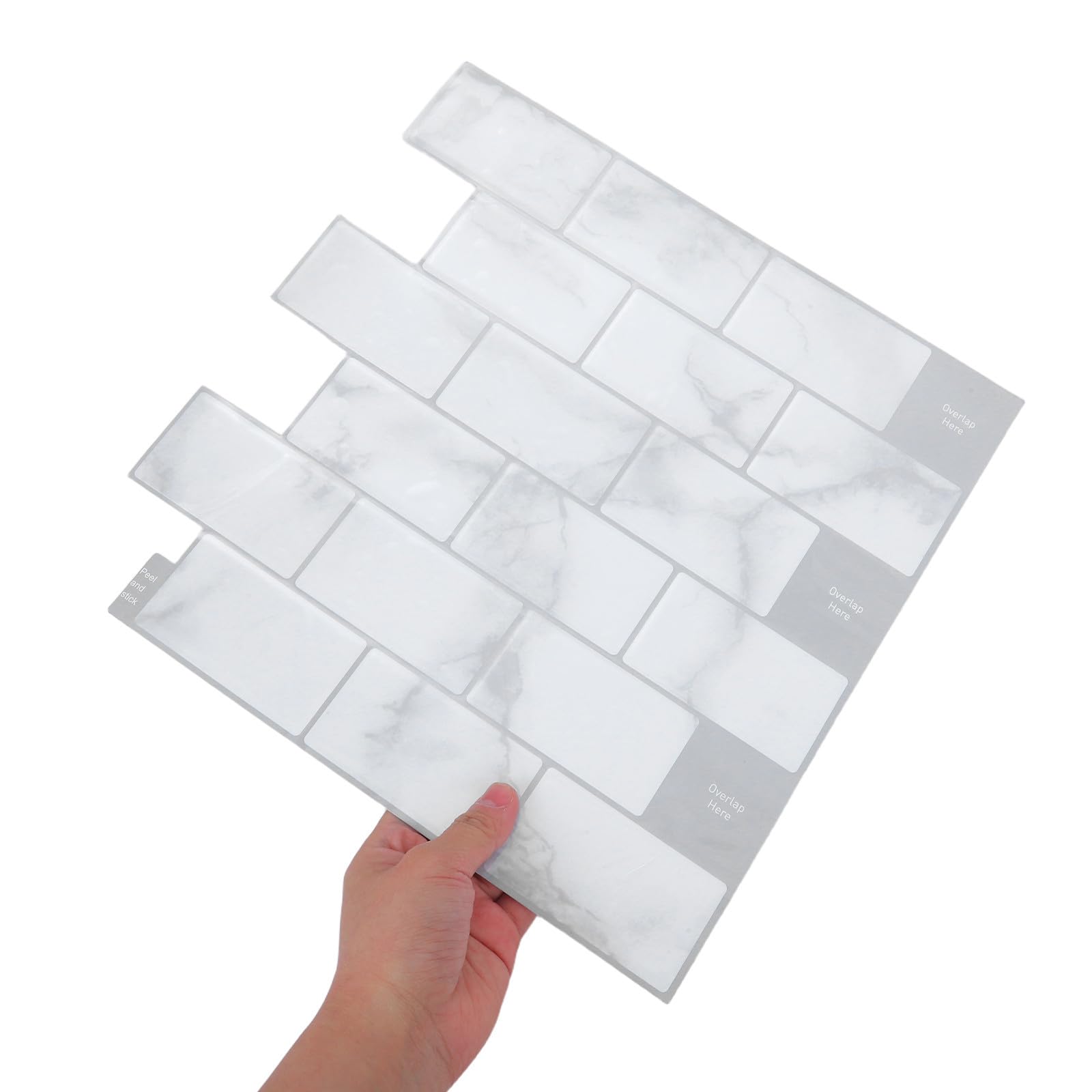 10 Hojas Pegatinas de Pared Efecto Azulejo 3d Gris Claro