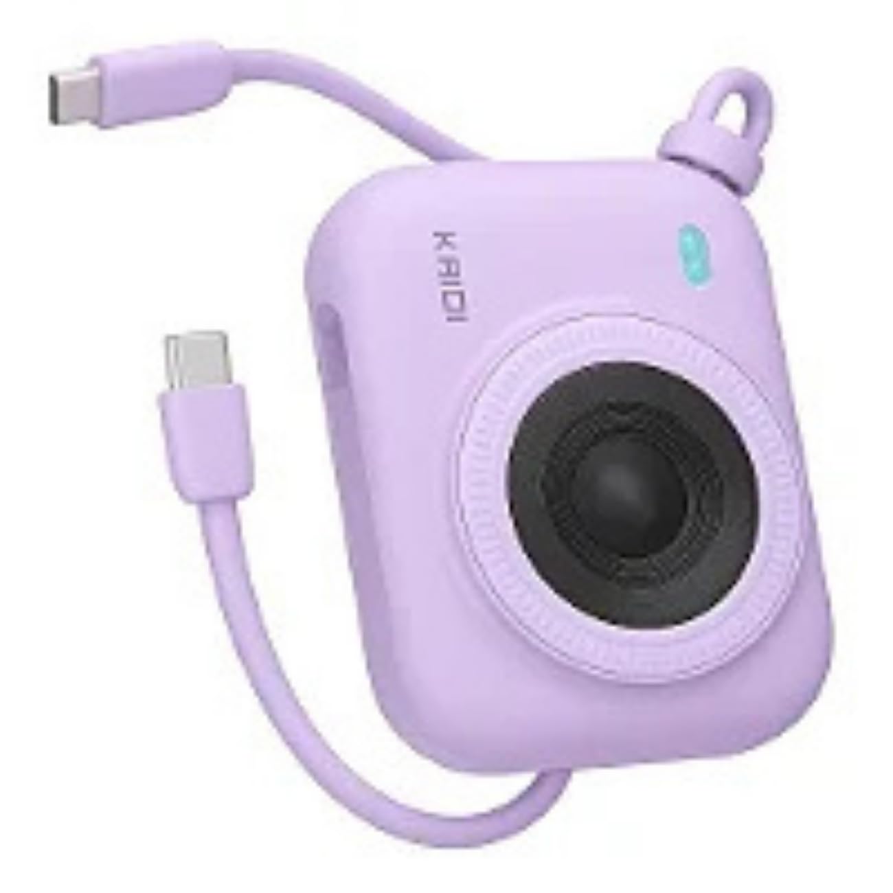 Carregador Kaidi Pb-8915 Com Cabos Tipo-c E Lightning Roxo
