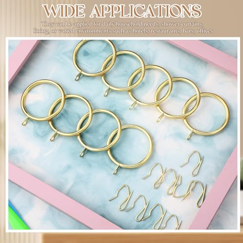 DoubleFill 40 Pieces 2 Inch Inner Diameter Metal Curtain Rings with Eyelets Drapery Rod Rings Decorative Compatible with up to 1 1/2" Drapery Rod(Gold) by DoubleFill - Image 6