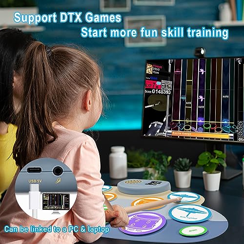 Simeago ELECTRONIC DRUM SET COLORFUL Electric Drum Set, Electronic Drum Practice Pad - With Speaker & Battery, Support Dtx Gaming. Roll-Up E Drum Kit thumb #6