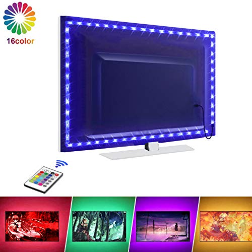 LED Strip Lights, LED TV Backlight, 6.56ft for 32-60in TV, 16 Colors